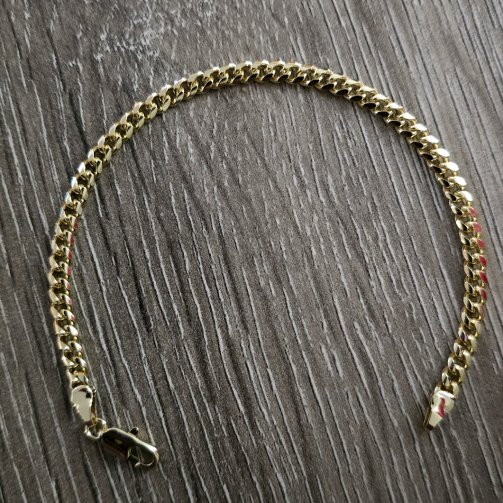 7.5" 14kt Gold Plated Curb Chain Bracelet NWOT